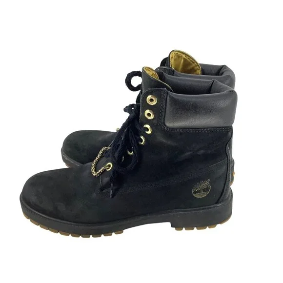 Timberland Mens 6-Inch Premium Waterproof Boots Black Nubuck Size 9.5 - Picture 4 of 9